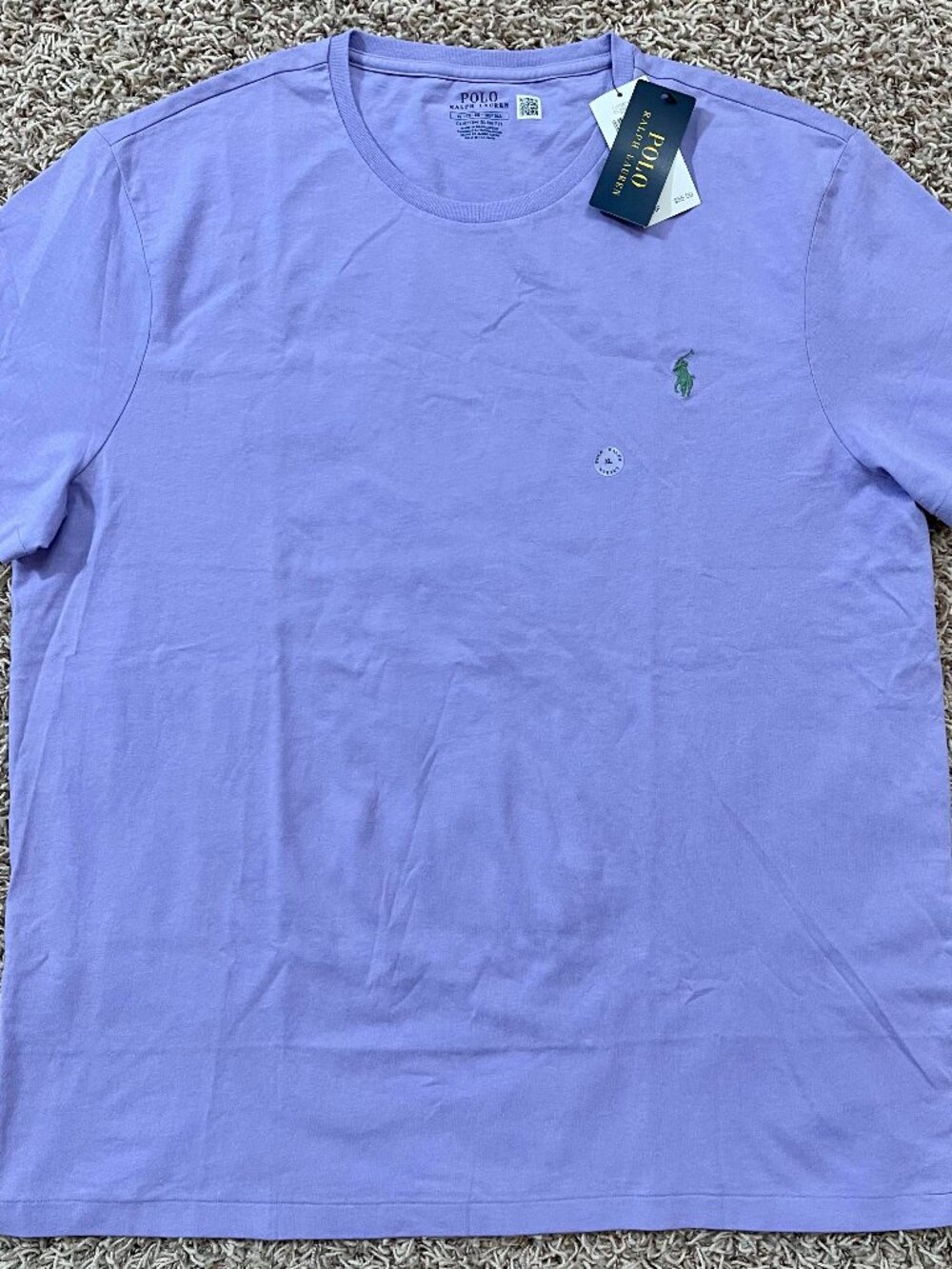Polo Ralph Lauren Men's Custom Slim Fit Crewneck T-Shirt Purple, Size XL
